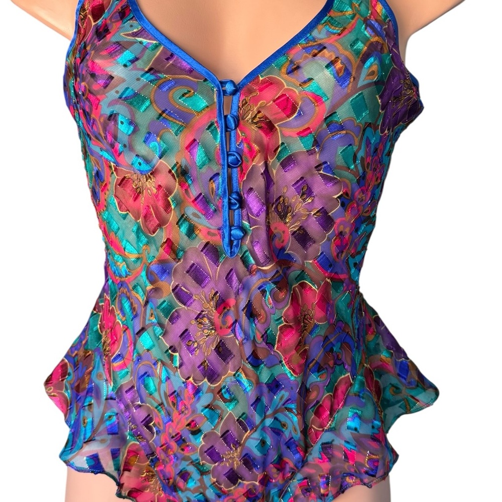 Rare Vintage Victoria’s Secret Gold Label Sheer Teddy Lingerie Floral Size M - Picture 7 of 7